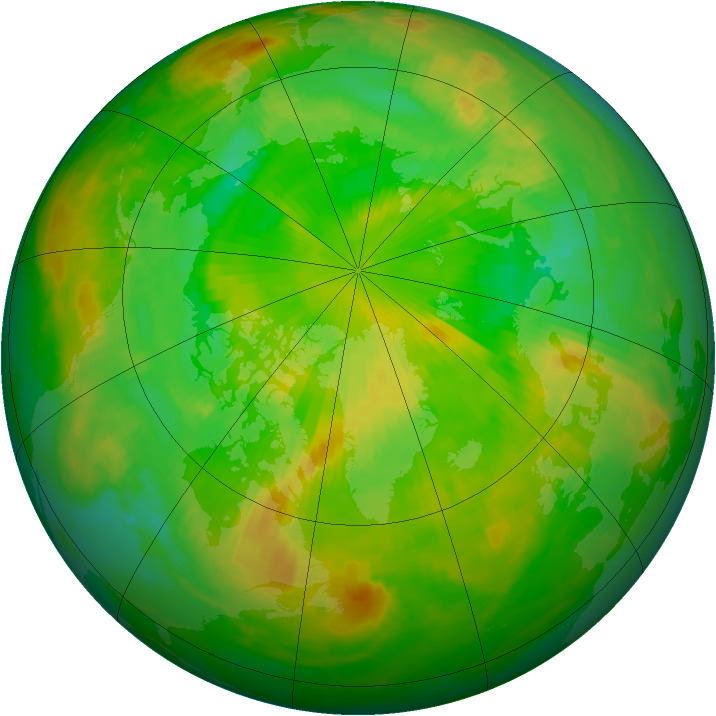 Arctic ozone map for 30 June 1991